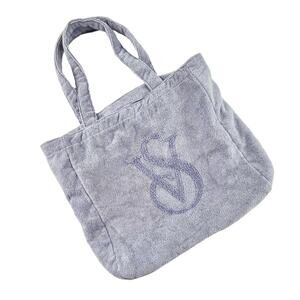 VICKY | Lilac Victoria’s Secret Terry Monogram Logo Tote Holiday Christmas Gift